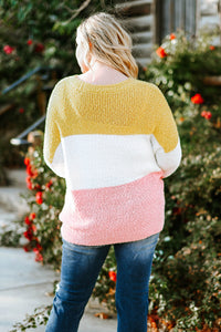Whimsical Woodland Color Block Round Neck Sweater
