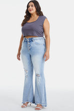 Load image into Gallery viewer, Alexandra Distressed Raw Hem High Waist Flare Jeans by Bayeas
