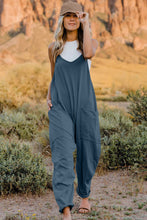 Load image into Gallery viewer, Relaxed Vibes V-Neck Sleeveless Jumpsuit with Pocket (multiple color options)
