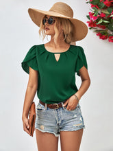 Load image into Gallery viewer, A Lil Bit Chic Cutout Round Neck Petal Sleeve Blouse (2 color options)
