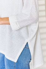 Load image into Gallery viewer, Sweet Talk Waffle Knit V-Neck Long Sleeve Slit Top

