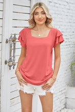 Load image into Gallery viewer, Take Your Time Square Neck Flutter Sleeve Top (multiple color options)
