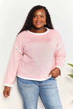 Load image into Gallery viewer, Feeling Cute Contrast Detail Dropped Shoulder Knit Top
