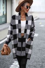 Load image into Gallery viewer, Chalet Chic Plaid Dropped Shoulder Cardigan with Pocket (multiple color options)
