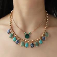 Load image into Gallery viewer, Jewel Harmony Geometric Alloy Double-Layered Necklace (2 color options)
