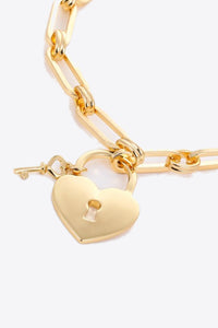 Key To My Heart Lock Charm Chain Bracelet