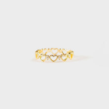 Load image into Gallery viewer, Eternal Love Radiance: 18K Gold-Plated Heart Harmony Ring in 925 Sterling Silver
