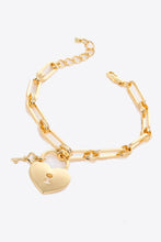 Load image into Gallery viewer, Key To My Heart Lock Charm Chain Bracelet
