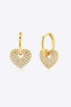 Load image into Gallery viewer, Captivating Hearts Zircon Drop Huggie Earrings (gold or silver)
