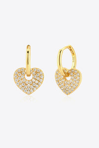 Captivating Hearts Zircon Drop Huggie Earrings (gold or silver)