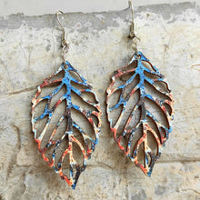 Load image into Gallery viewer, Leaf Shape Wooden Dangle Earrings  (multiple color options)
