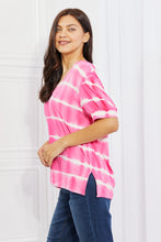Load image into Gallery viewer, Bubblegum Dreams Oversized Fit V-Neck Striped Top
