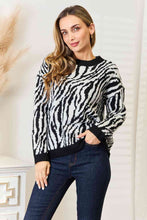 Load image into Gallery viewer, Winter Romp Zebra Print Sweater
