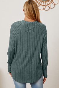 Easy Does It Ribbed Thumbhole Sleeve Top (multiple color options)