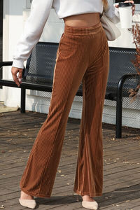Fun Night Out High Waist Ribbed Velour Flare Pants