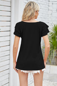 Take Your Time Square Neck Flutter Sleeve Top (multiple color options)