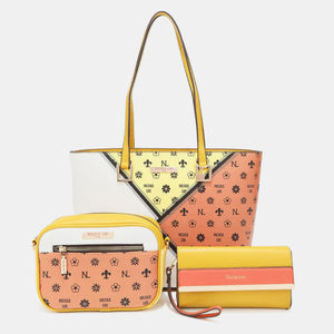 Nicole Lee USA 3-Piece Color Block Handbag Set (multiple color options)