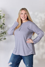 Load image into Gallery viewer, In Her Soft Moment Texture Half Button Long Sleeve Top
