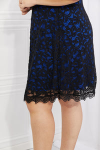 Sweet Valor Contrasting Lace Midi Dress