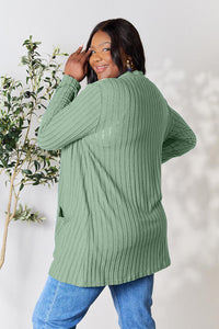 Chilly Days & Nights Ribbed Open Front Cardigan with Pockets  (multiple color options)