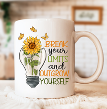 Load image into Gallery viewer, Break Your Limits and Outgrow Yourself Beverage Mug
