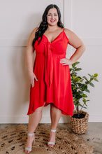 Load image into Gallery viewer, All You Need Is Love Tie Front Dress In Valentine Red
