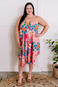 Cheery 70's Floral Flowy Dress