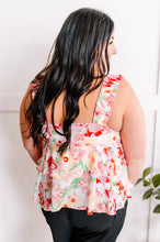Load image into Gallery viewer, Floral Dreams Layered, Tiered V Neck Sleeveless Top In Fairytale Pink Florals
