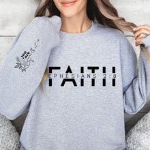 Load image into Gallery viewer, &quot;Faith&quot; with Sleeve Accent Print Sweatshirt
