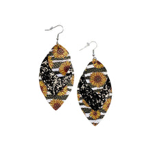 Load image into Gallery viewer, Sunflower and Stripes Earrings
