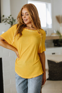New Edition Mineral Wash T Shirt in Yellow