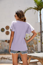 Load image into Gallery viewer, All Eyes Agaze Eyelet Flutter Sleeve Short Sleeve Top (multiple color options)
