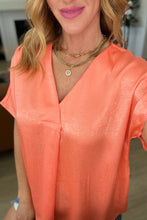Load image into Gallery viewer, Pleat Front V-Neck Top in Persimmon
