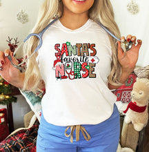 Load image into Gallery viewer, Santa&#39;s Favorite Nurse Graphic T-Shirt
