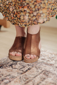 Walk This Way Wedge Sandals in Antique Bronze by Corkys