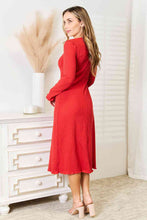 Load image into Gallery viewer, Scarlet Serenity Round Neck Long Sleeve Dress
