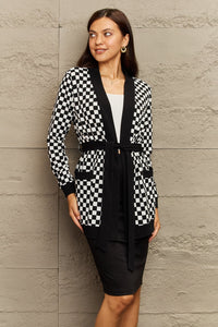 Changing Leaves Plaid Tie Waist Pocketed Cardigan (2 color options)