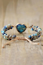 Load image into Gallery viewer, Handcrafted Heart Shape Natural Stone Bracelet (multiple color options)
