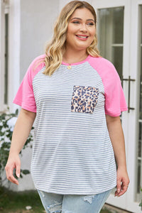 Young & Wild Striped Leopard Round Neck T-Shirt