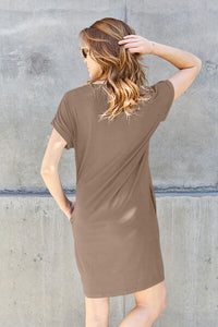 Basic, But Cute Round Neck Short Sleeve Dress with Pockets (multiple color options)