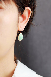 Handcrafted Natural Stone Teardrop Earrings (multiple color options)