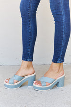 Load image into Gallery viewer, Cherish The Moments Contrast Platform Sandals in Misty Blue
