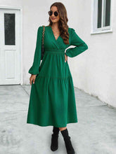 Load image into Gallery viewer, Feeling Right Surplice Neck Long Sleeve Midi Dress (2 color options)

