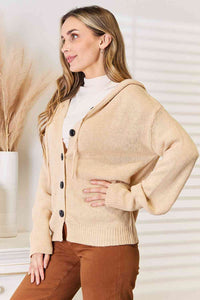 Night Walks Button-Down Long Sleeve Hooded Sweater