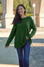 Load image into Gallery viewer, Basic Update Ribbed Round Neck Long Sleeve Knit Top  (multiple color options)
