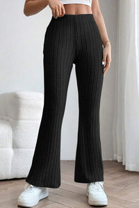 Easygoing Essential Ribbed High Waist Flare Pants (multiple color options)