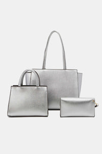 Regina 3-Piece Satchel Bag Set (silver or gold)
