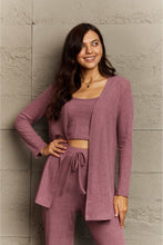 Load image into Gallery viewer, Relaxed Radiance Cropped Top, Long Pants and Cardigan Lounge Set (2 color options)
