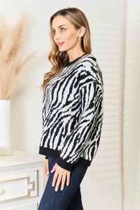 Winter Romp Zebra Print Sweater
