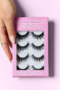 So Pink Beauty - Faux Mink Eyelashes 5 Pairs (multiple style & length options)